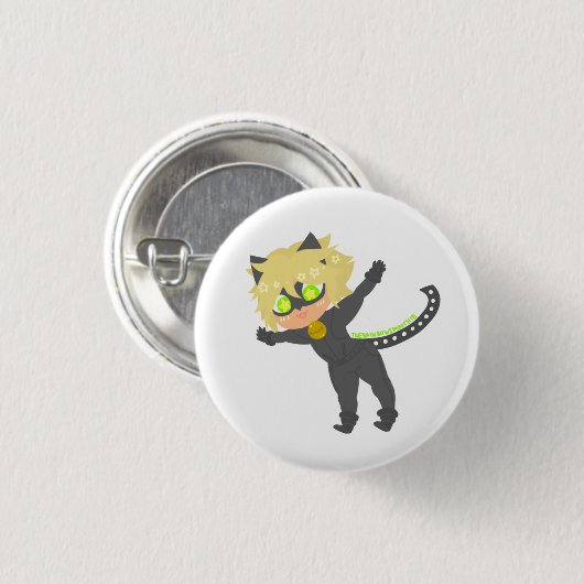 Leaping Chat Noir Button (Voorkant /achterkant)
