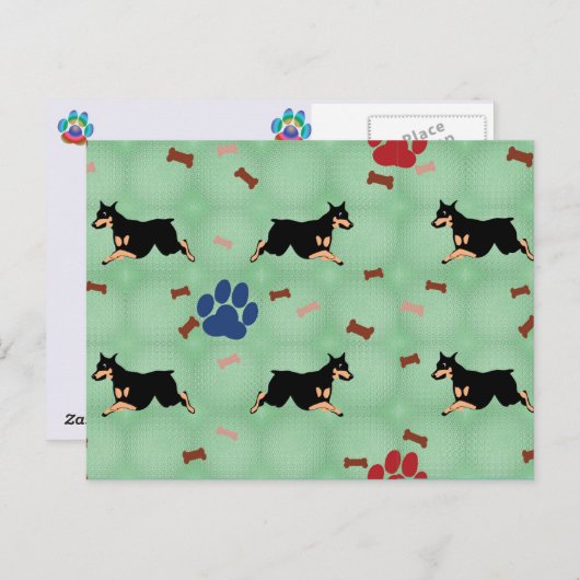 Leaping Doberman Briefkaart (Voorkant / Achterkant)