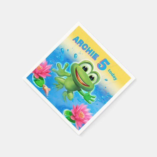 Leaping Frog custom party papier servet (Hoek)