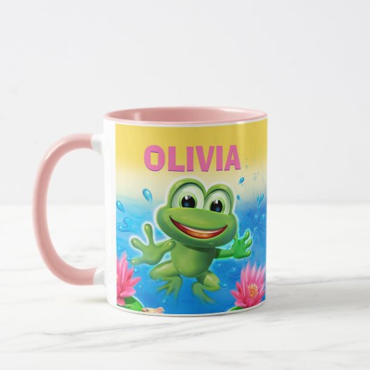 Leaping frog-partij aangepaste naam combinatie mok (Links)