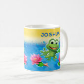 Leaping Frog Party custom keramische mok cadeau (Voorkant rechts)