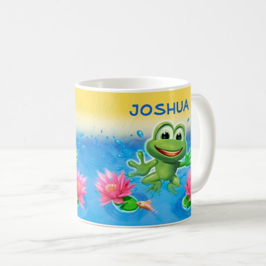 Leaping Frog Party custom keramische mok cadeau (Voorkant rechts)