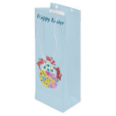Leaping Hares editable Easter Wijn Cadeautas (Achterkant Gekanteld)