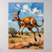 Leaping Kangaroo Painting Poster (Voorkant)