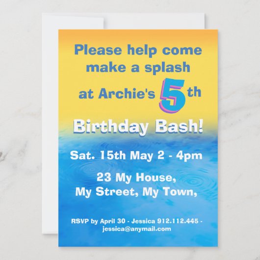 Leaping kikker verjaardag custom party uitnodiging (Achterkant)