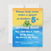 Leaping kikker verjaardag custom party uitnodiging (Achterkant)