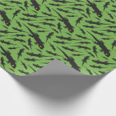 Leaping Lizard Reptile Bright Green Gecko Cadeaupapier (Hoek)