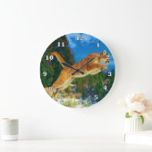Leaping Mountain Lion Clock (Cougar) Grote Klok (Huis)