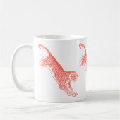 Leaping Orange Tigers Illustration Mug (Gauche)