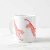 Leaping Oranje Tigers Illustratie Mok (Voorkant links)