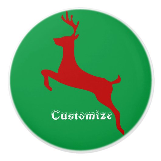 Leaping Red Deer Thunder_Cove Keramische Knop (Voorkant)