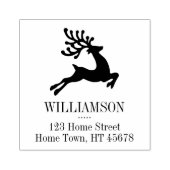 Leaping Rendier Square retouradres Rubberstempel (Afrduk)