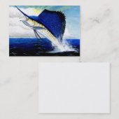 LEAPING SAILFISH Business Card Template Visitekaartje (Voorkant / Achterkant)