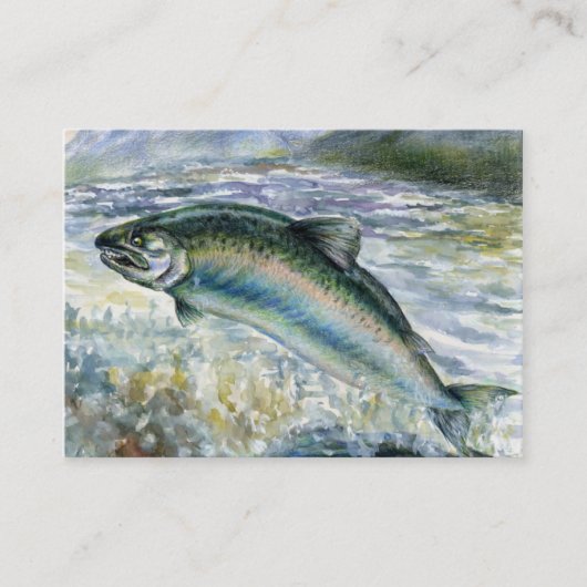 LEAPING SALMON-bedrijfskaartsjabloon Visitekaartje (Voorkant)