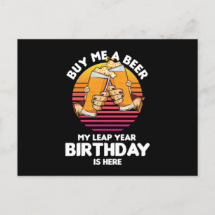 Leapling Bier Drinker Leaper Verjaardag Schrikkelj Briefkaart