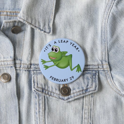 Lear Year Cartoon Frog Ronde Button 7,6 Cm (In situ)