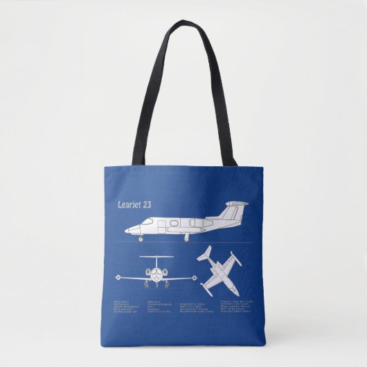 Learjet 23 - Vliegtuigblauwdruk Tekenplannen ABD Draagtas (Voorkant)