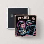 Learn, Then Level Vierkante Button 5,1 Cm (Voorkant /achterkant)