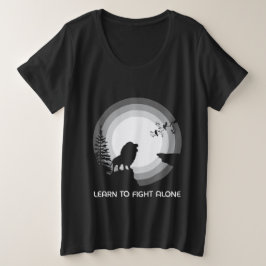Learn to Fight Alone – Lion Under Moonlight Grote Maat T-shirt