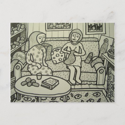 Learn to Knit bt Piliero Briefkaart (Voorkant)