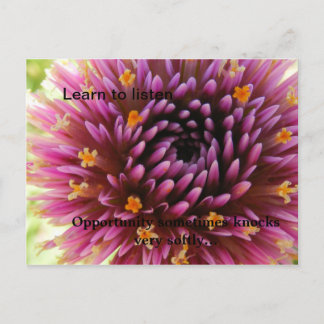 Learn to listen, Opportunity sometime. Briefkaart