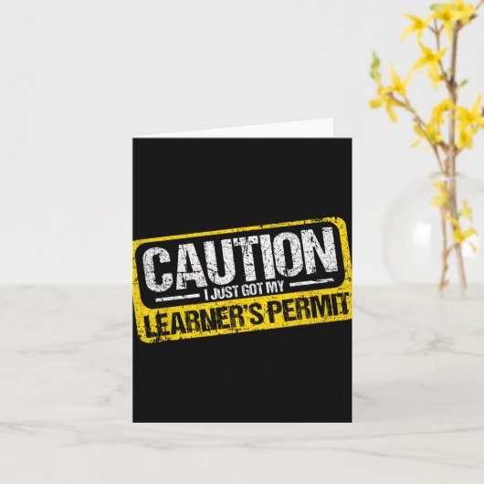 Learner's Permit New Driver Shirt Caution Just Got Kaart (Gele Bloem)