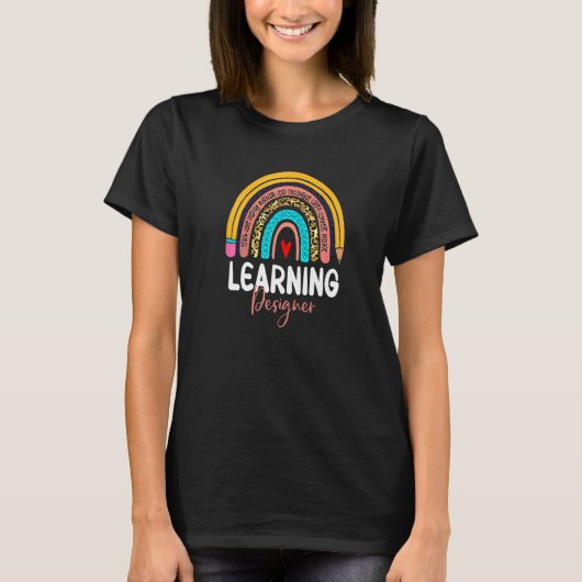 Learning Designer Leopard Rainbow Back To School T-shirt (Voorkant)