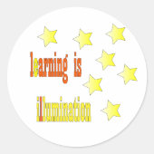 Learning is illumination, Roound stickers with sta (Voorkant)