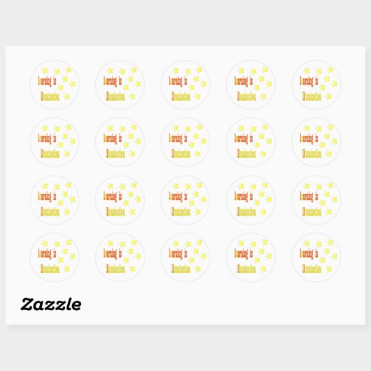 Learning is illumination,Roound stickers with star (Feuille)