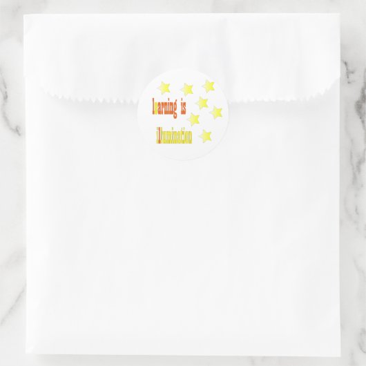 Learning is illumination,Roound stickers with star (Sac)
