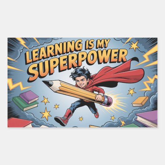 Learning Is My Superpower – Motivational Sticker f (Voorkant)