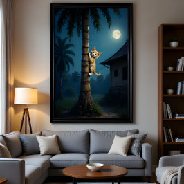 Learning to Climb – Cute Cat Moment Perfect Poster