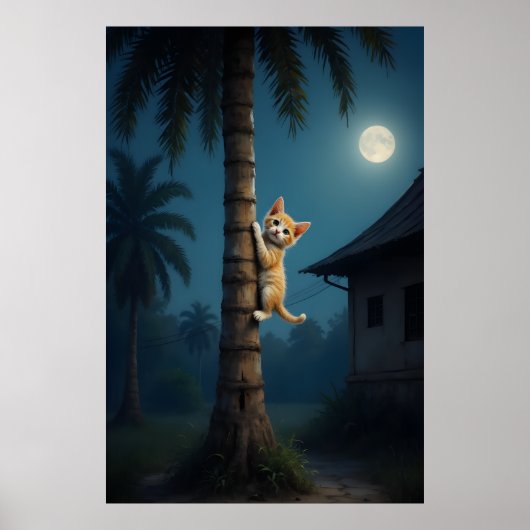 Learning to Climb – Cute Cat Moment Poster (Voorkant)