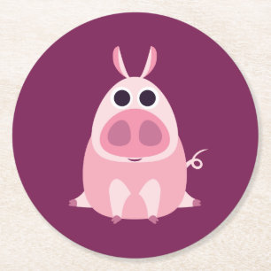 Leary the Pig Ronde Kartonnen Onderzetter