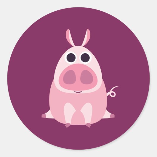 Leary the Pig Ronde Sticker (Voorkant)