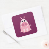 Leary the Pig Vierkante Sticker (Envelop)
