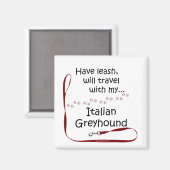 Leash de voyage Greyhound italien - Magnet (Recto/Verso)