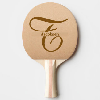 Leather Background Tan Table Tennis Custom Name Tafeltennisbatje