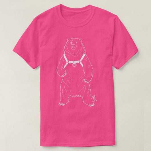 Leather Bear White lines T-shirt (Design voorkant)