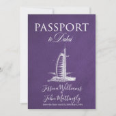 Leather Dubai Passport Wedding Save the Date Kaart (Voorkant)