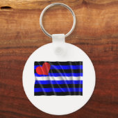 LEATHER FLAG WAVY SLEUTELHANGER (Voorkant)