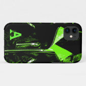 Leather Jacket Green monogram iPhone 5 hoesje (Achterkant (horizontaal))