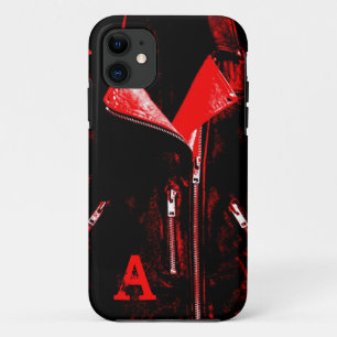 Leather Jacket Red "Monogram" iPhone 5 hoesje