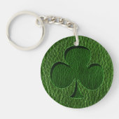 Leather-look Irish Clover Sleutelhanger (Voorkant)