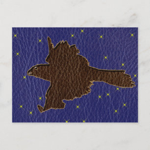 Leather-look Native American Zodiac Falcon Briefkaart