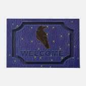 Leather-look Native American Zodiac Raven Deurmat (Voorkant)