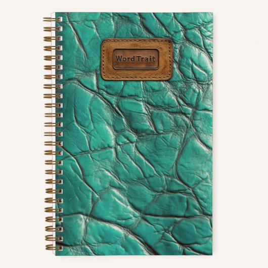Leather-look Notebook - Caribbean Turquoise(light) Notitieboek (Voorkant)