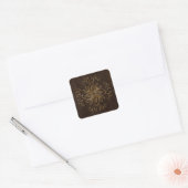 Leather-look Star Dark Vierkante Sticker (Envelop)