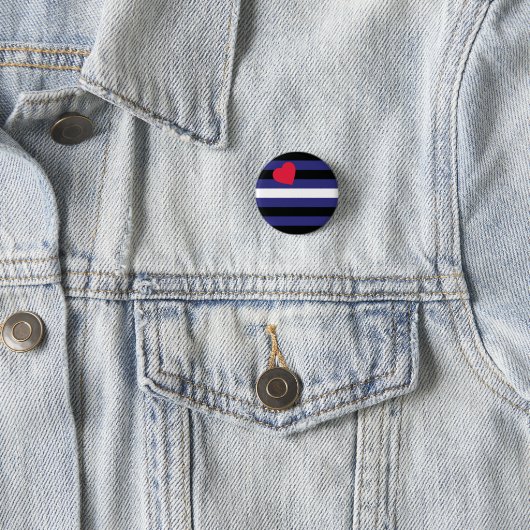 Leather Pride Flag Button (In situ)