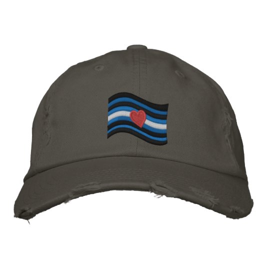 Leather Pride Flag Geborduurde Pet (Voorkant)